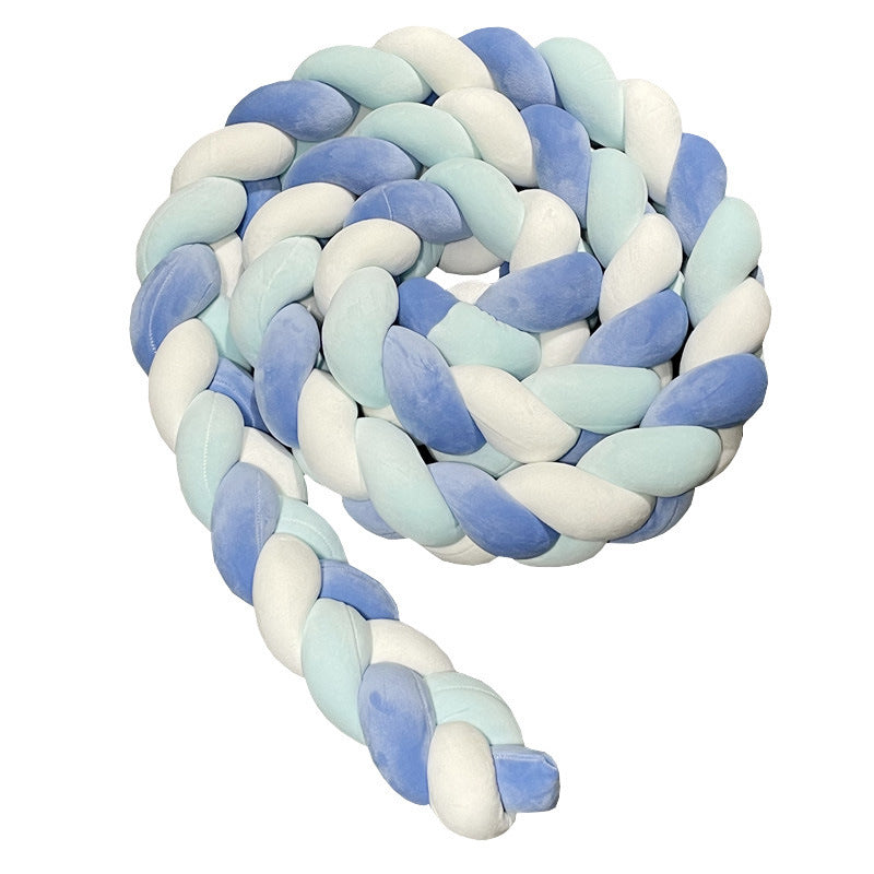 Baby crib surround ins new hand-woven long knotted ball three-strand braid anti-collision soft bag baby crib surround