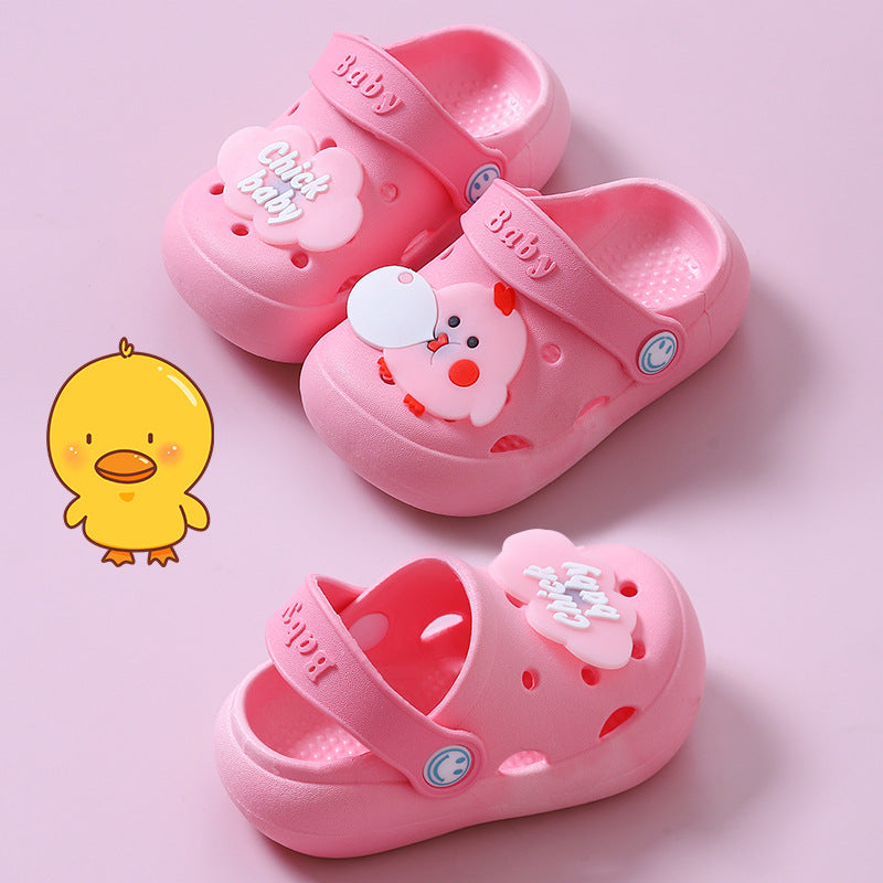 Children's summer slippers for girls, non-slip for boys, baotou, soft-soled hole shoes for children, baby sandals and slippers wholesale
