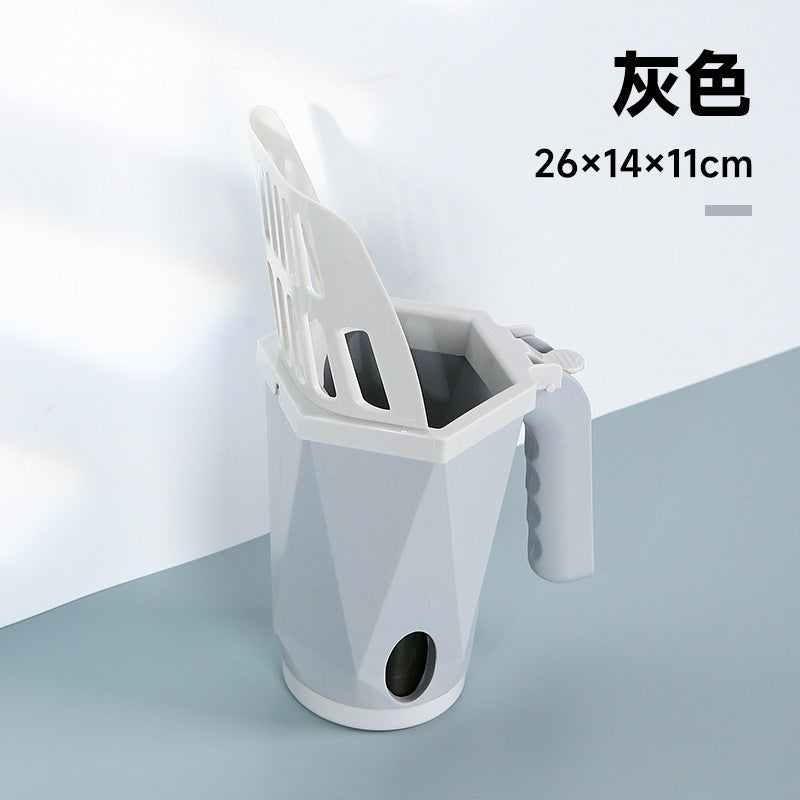 Pet cat poop shovel integrated color matching cat litter shovel with garbage bag storage shovel poop artifact cat cleaning supplies