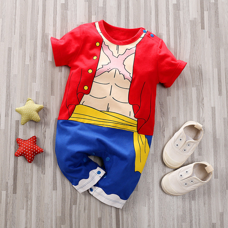 Baby Spring and Autumn Clothing Cotton Long Sleeve Harness Category A Outerwear Animation Themed Newborn Onesie Romper