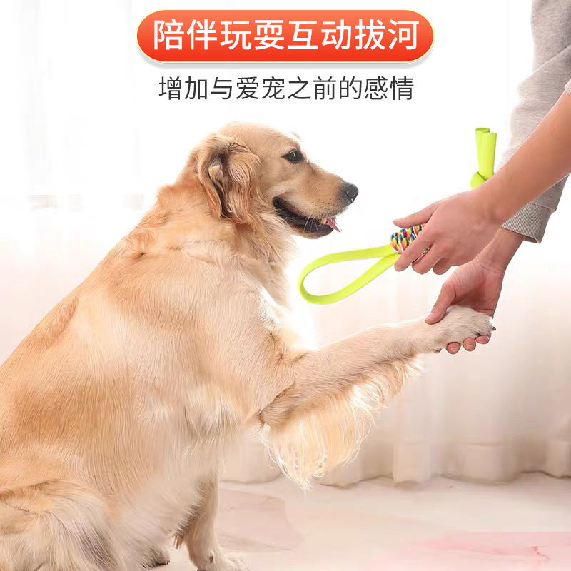 Cross-border hot sale TPR dog rope grinding teeth resistant cotton rope knot pet cotton rope toy puppy teeth cleaning rope wholesale