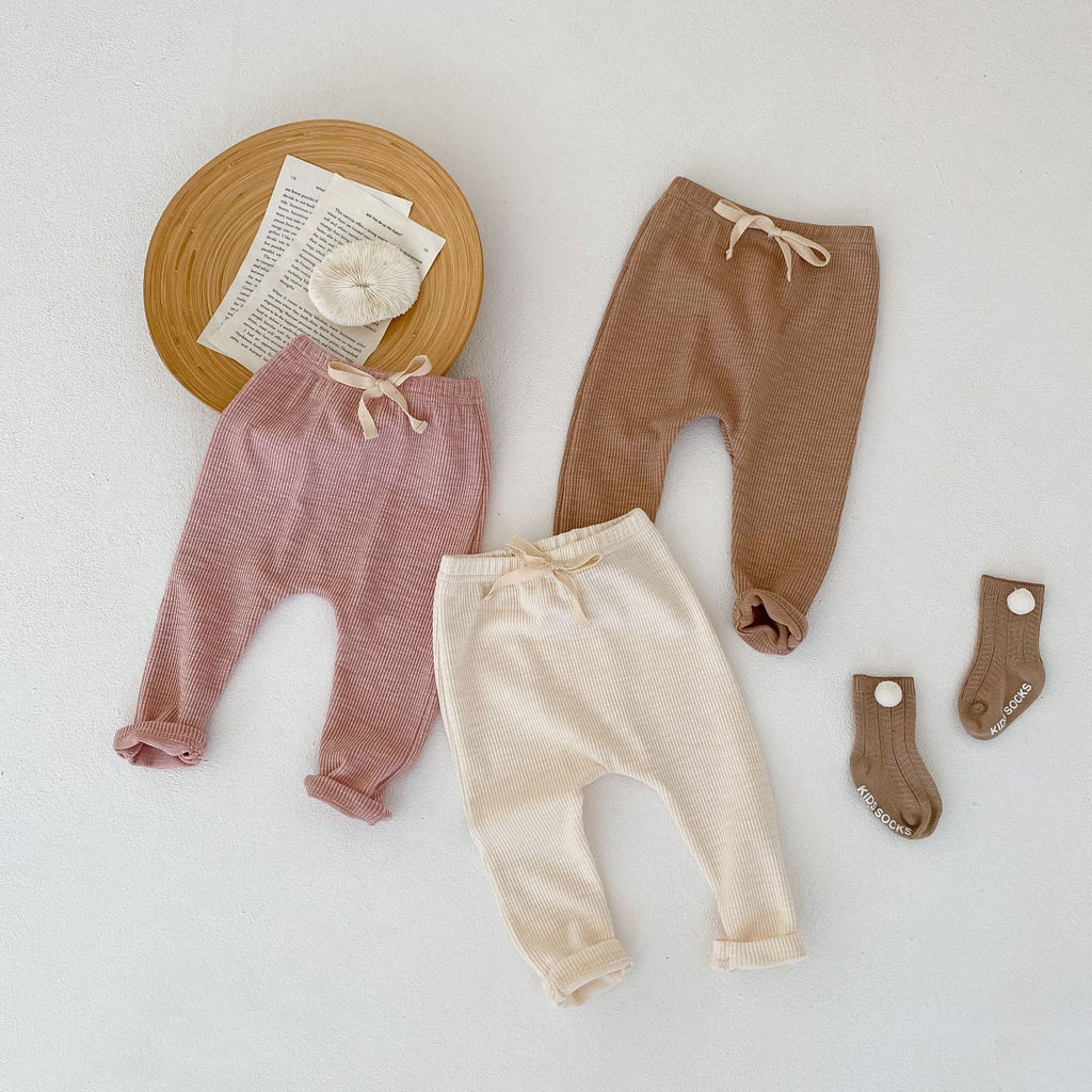 ins 2022 autumn clothes new infants and young children male and female baby big pp fashion trend cotton trousers bottoming all-match trousers