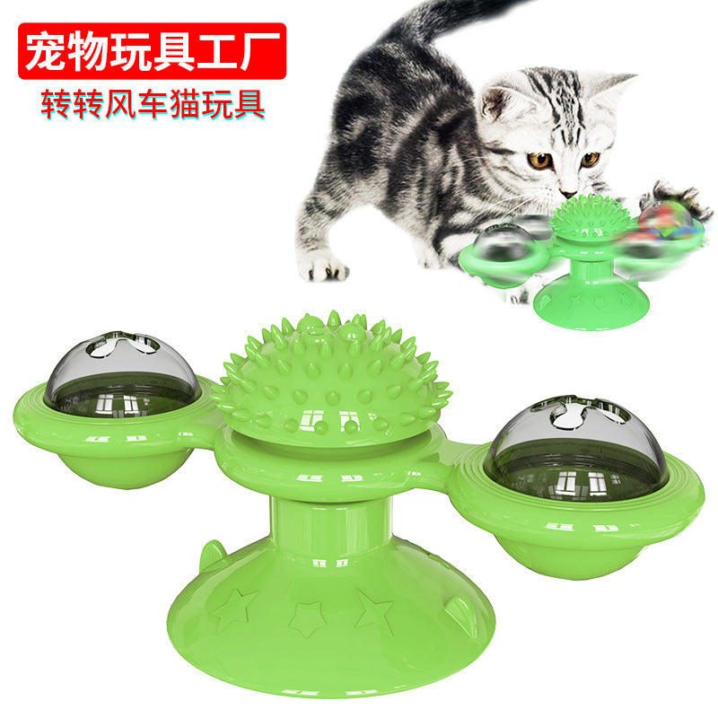 Pet supplies factory wholesale company new hot Amazon cat turntable mint toy spinning windmill