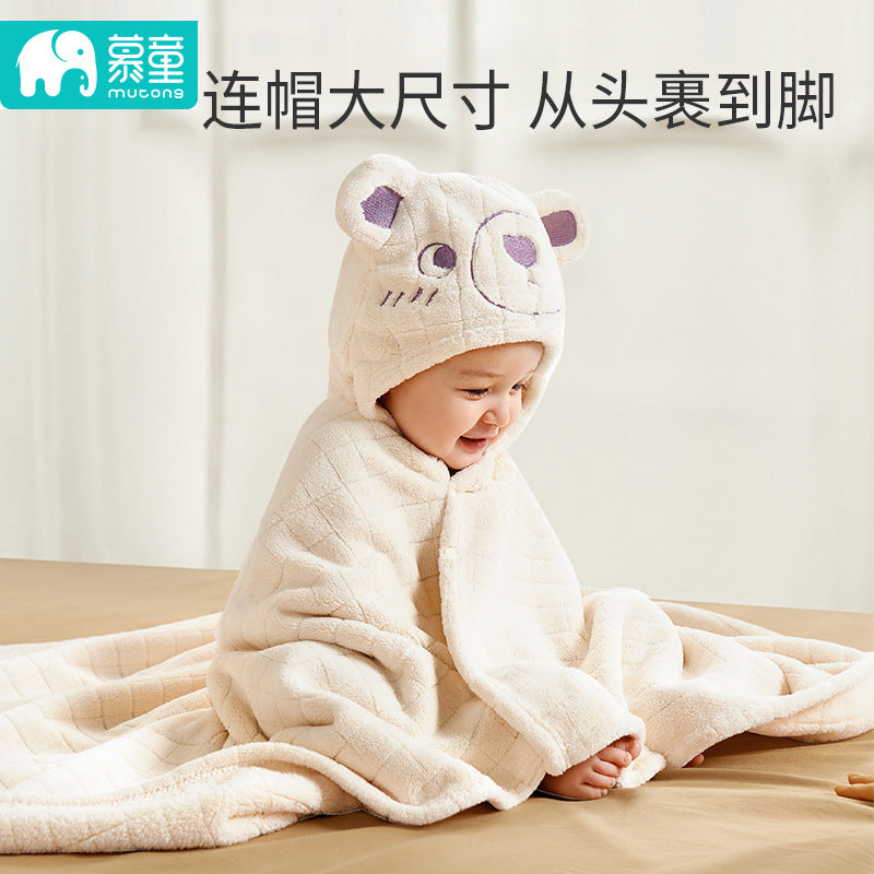 Baby bath towels, children's bathrobes, newborn baby towels, blankets, blankets, super soft absorbent, hooded quilts