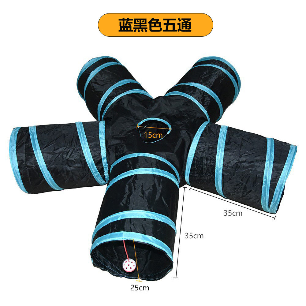 Cross-border new pet cat tunnel S-shaped cat tunnel pet lane runway cat drill through rolling chinchilla tunnel cat toy