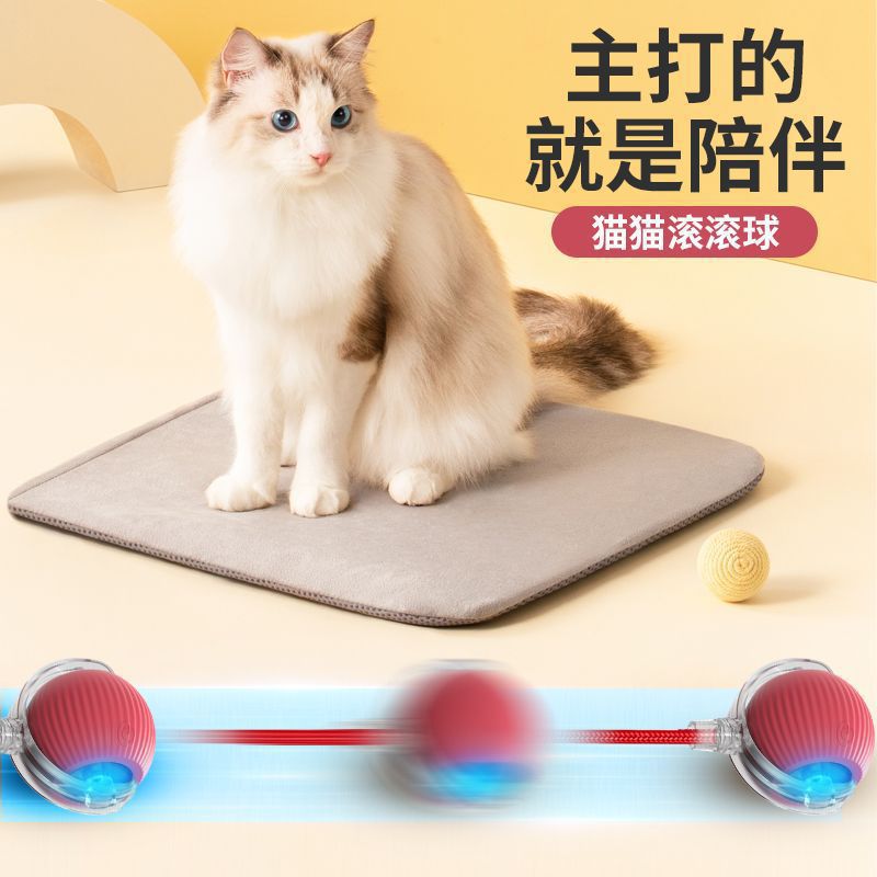Cross-border bite-resistant automatic cat ball cat toy ball self-entertainment artifact with rope pet supplies jumping ball