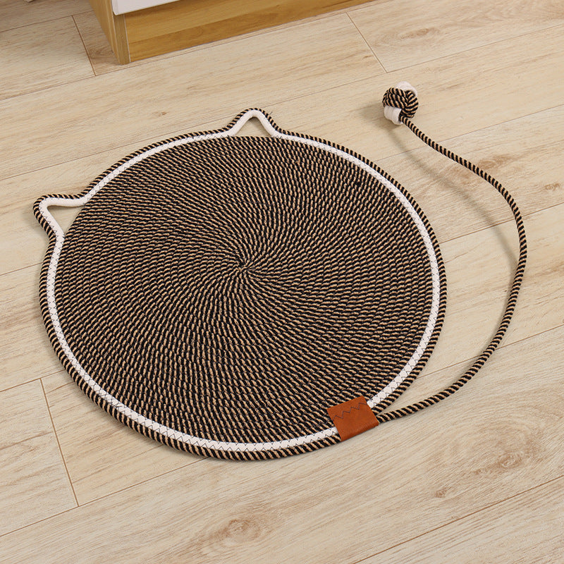 Cross-border wholesale cat scratching mat cotton rope toy ball pet sleeping cat scratching board round cat lying mat cat bed pet mat
