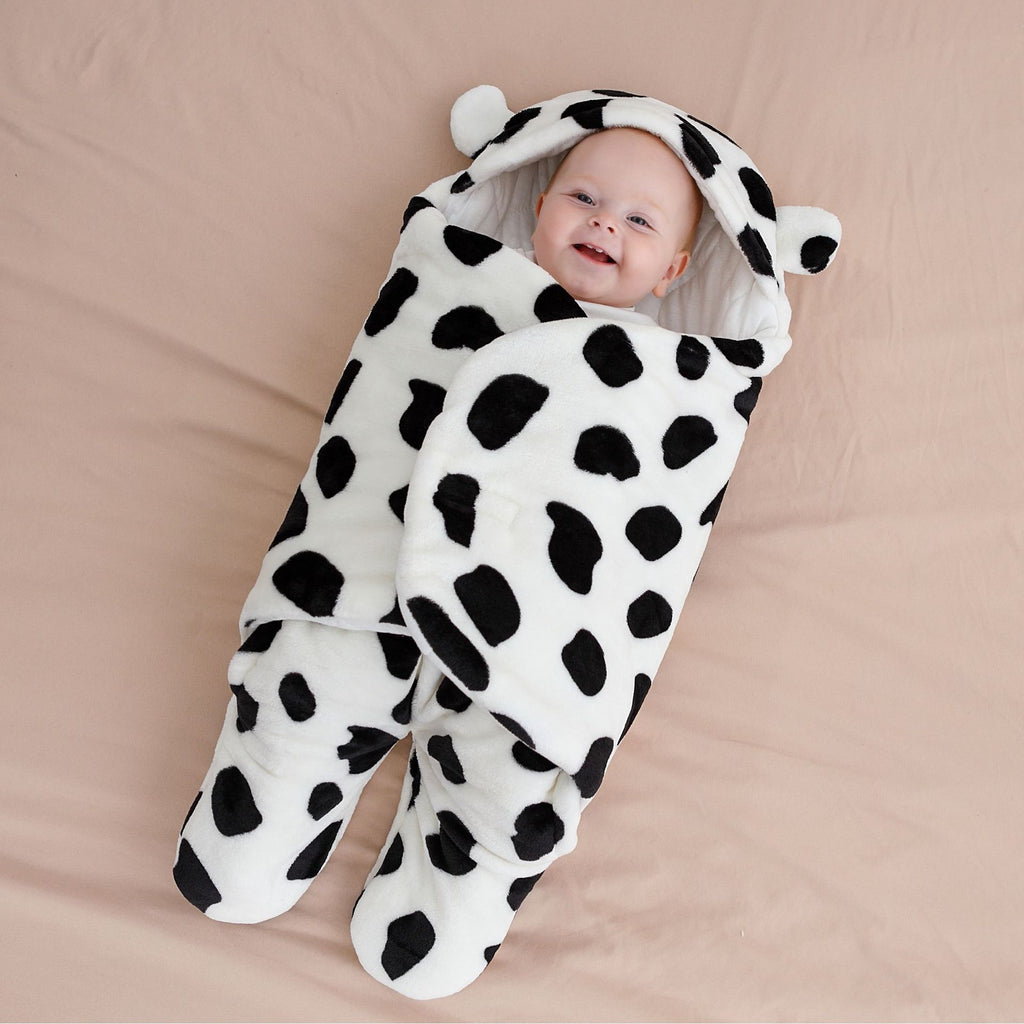 Baby blanket flannel baby sleeping bag thickened split-leg anti-kick blanket baby wrap autumn and winter newborn swaddle bag