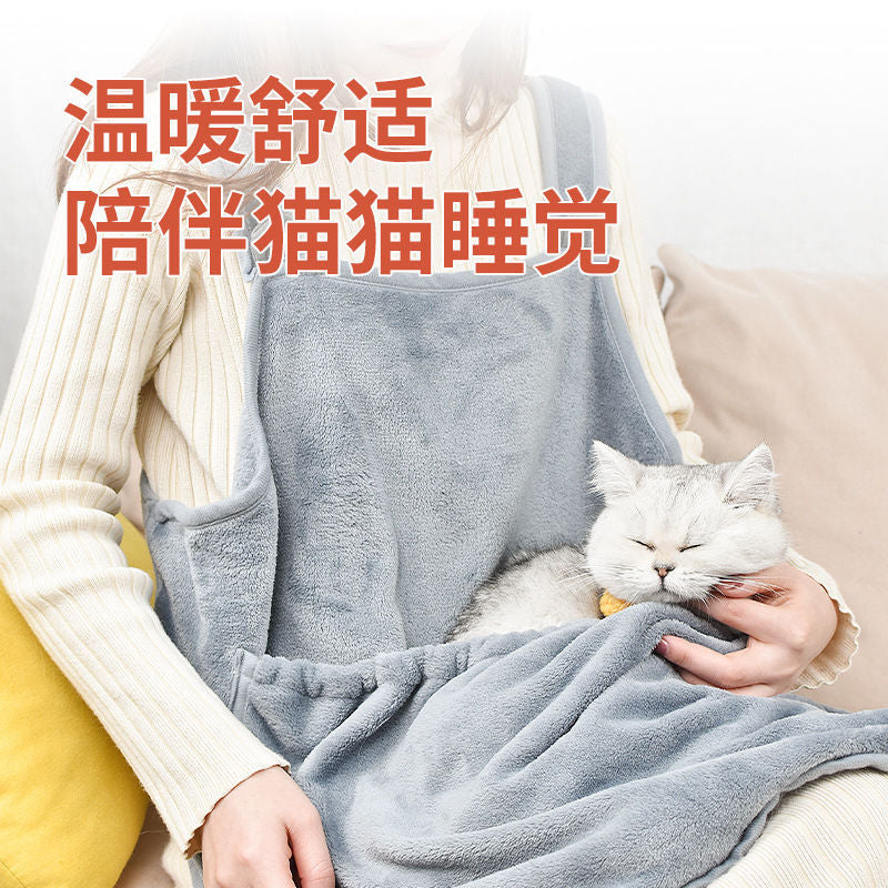 Cat petting artifact cat hugging clothes chest hugging cat pocket apron cat apron pet cat thickened anti-scratch bag net celebrity cat bag