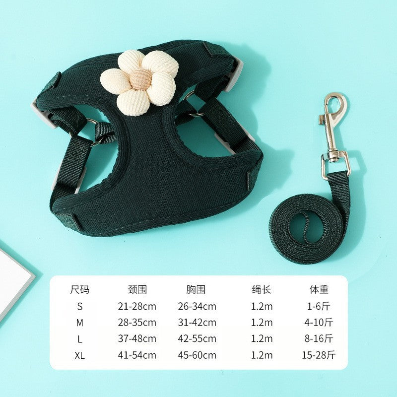 Pet leash, dog harness for outdoor use, pet clothes, dog leash, half-pack cat leash