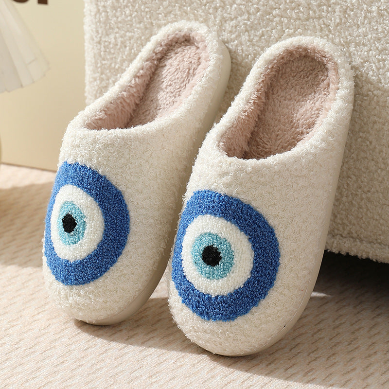 Halloween cross-border mushroom hot sale winter peach heart cotton slippers women wholesale indoor home rainbow plush warm slippers