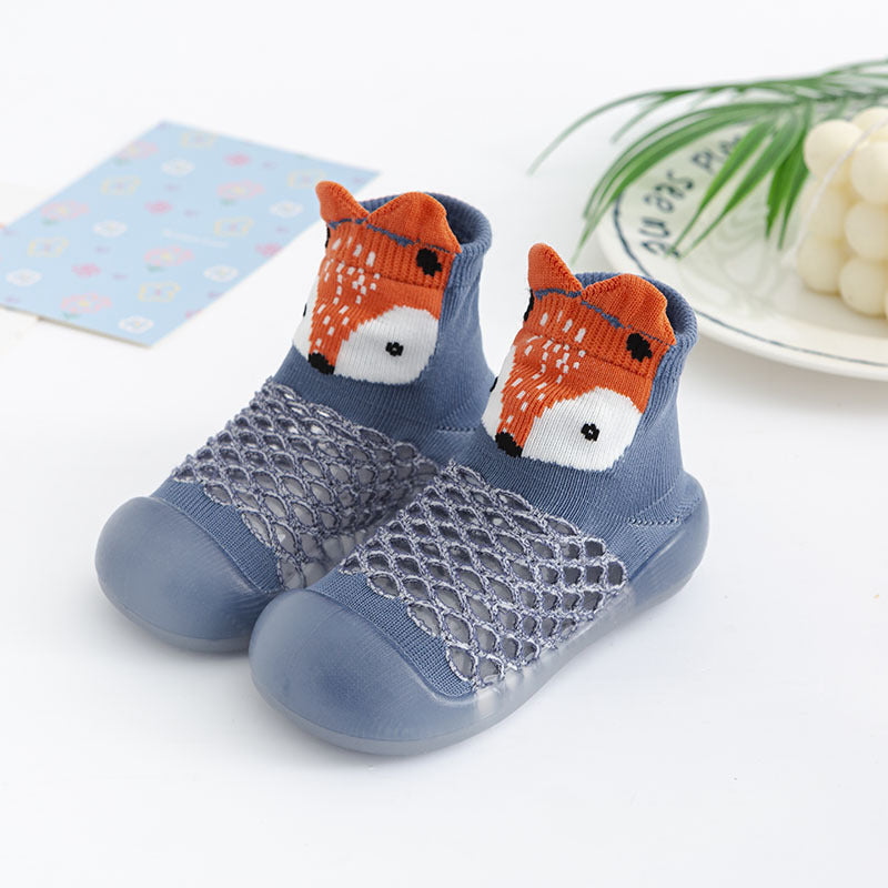 2022 summer mid-tube large mesh animal socks shoes baby indoor non-slip soft bottom socks shoes anti-collision leisure spot