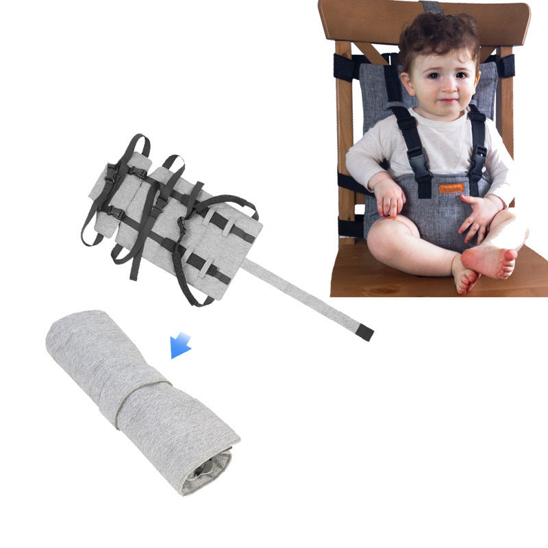 Children's dining chair with baby seat protection anti-fall fixed rope portable dining factory spot