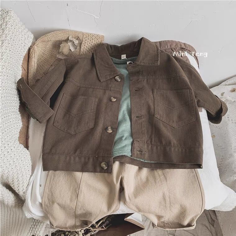 New forest style children's pants press line casual popular pants boys and girls baby twill spring and autumn woven carrot pants long pants