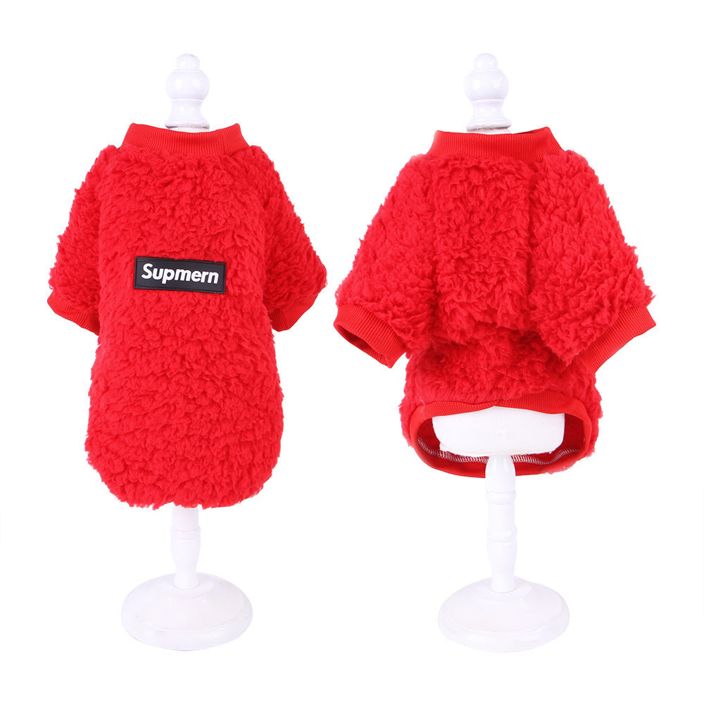 T Manufacturer New Pet Clothes Coral Fleece Puppy Clothes Cartoon Elk Dog Transformation Clothes Autumn and Winter