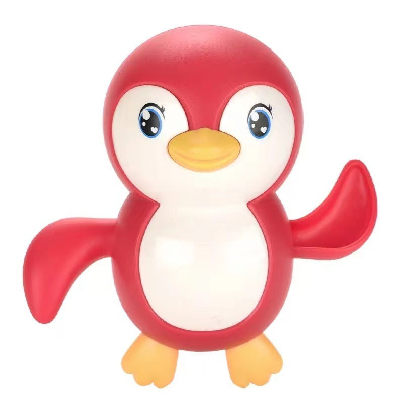 Douyin hot selling children's bathroom water swimming little penguin crab chain cool swim baby bath water toys