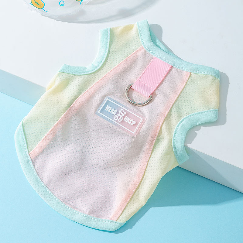 Three-dimensional small flower traction sling spring and summer thin dog clothes Teddy Yorkshire terrier small puppy pet clothes