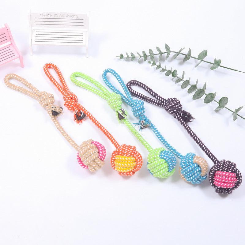 Factory direct sales of pet cotton rope toys, dog teething and chewing resistant toy ropes, hand-woven to relieve boredom and interactive toys