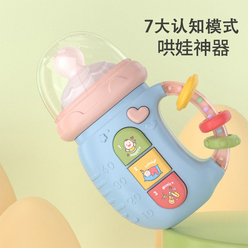 0-1 year old baby toys, newborn light music electric soothing bottle, rattle Chinese and English early childhood education mobile phone