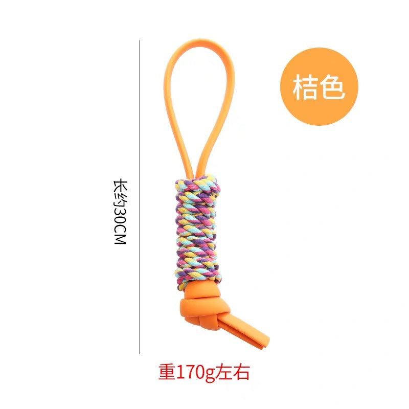 Cross-border hot sale TPR dog rope grinding teeth resistant cotton rope knot pet cotton rope toy puppy teeth cleaning rope wholesale