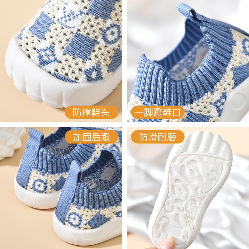 Baby mesh shoes, breathable mesh sports shoes, children's flying woven casual shoes, soft bottom toddler shoes, children's shoes