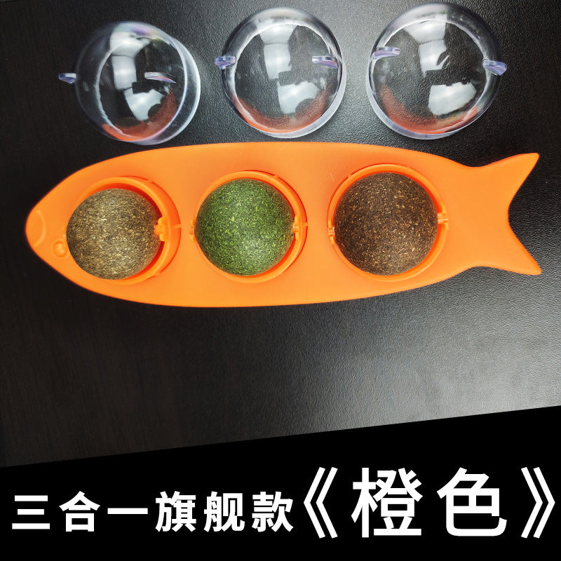 Pet cat toy mint ball cat toy molar stick catnip ball wood Tianjiao catnip toy