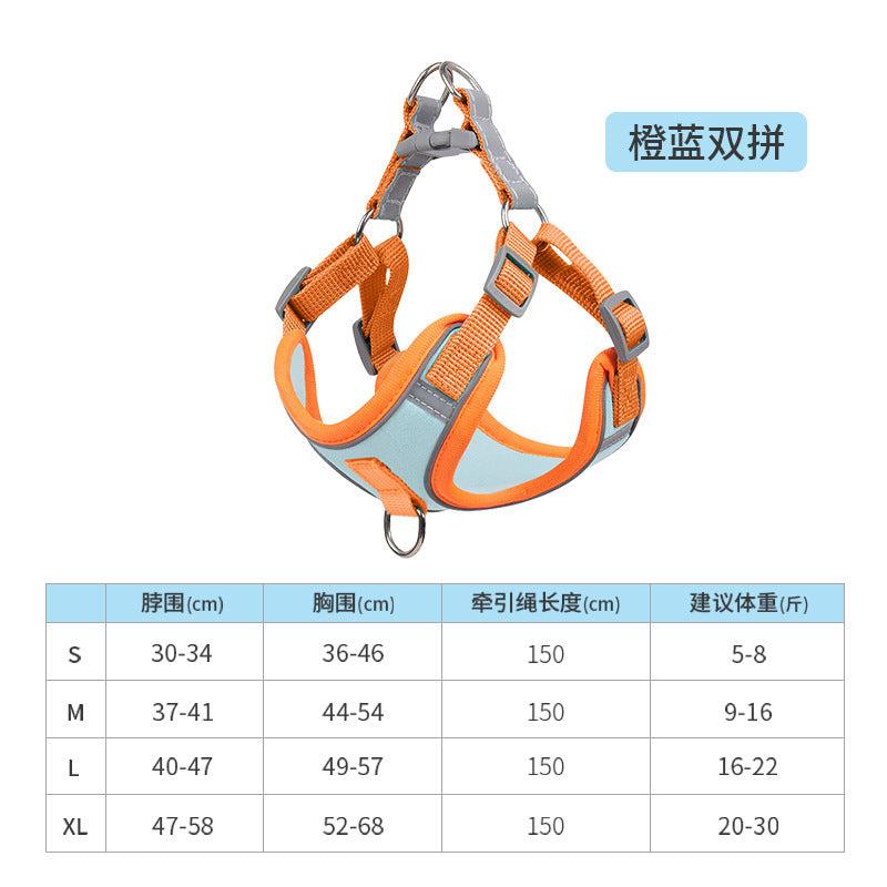 Pet leash, dog harness for outdoor use, pet clothes, dog leash, half-pack cat leash