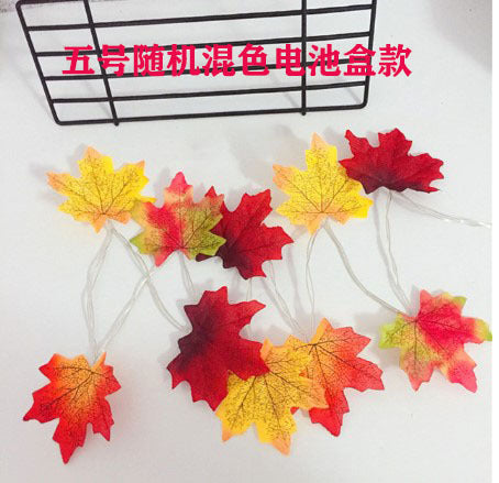 New Christmas LED light string pumpkin maple leaf light string battery box solar Halloween decoration light string