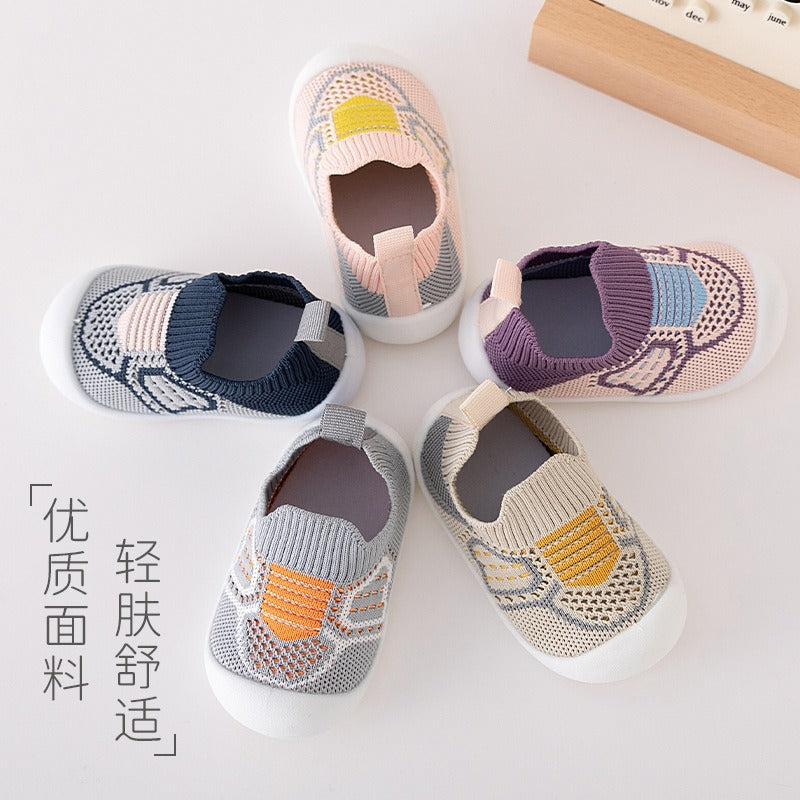 New summer infant toddler shoes Korean version flying woven baby shoes non-slip breathable wear-resistant soft sole toddler shoes