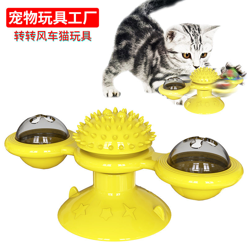 Pet supplies factory wholesale company new hot Amazon cat turntable mint toy spinning windmill