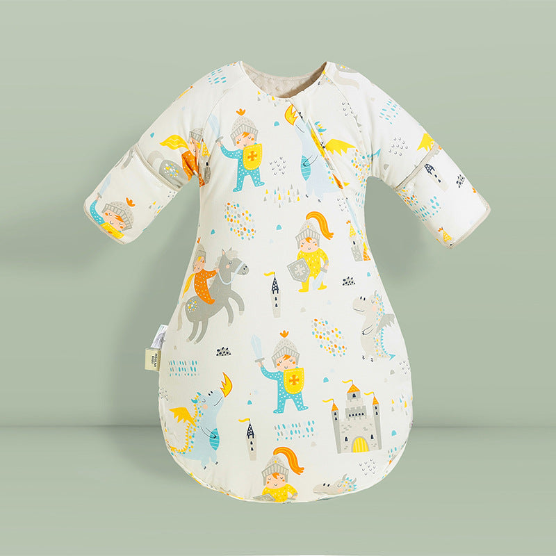 Baby A winter cotton anti-kick sleeping bag thickened children's bean velvet warm quilt soothing sleeping bag anti-kick quilt