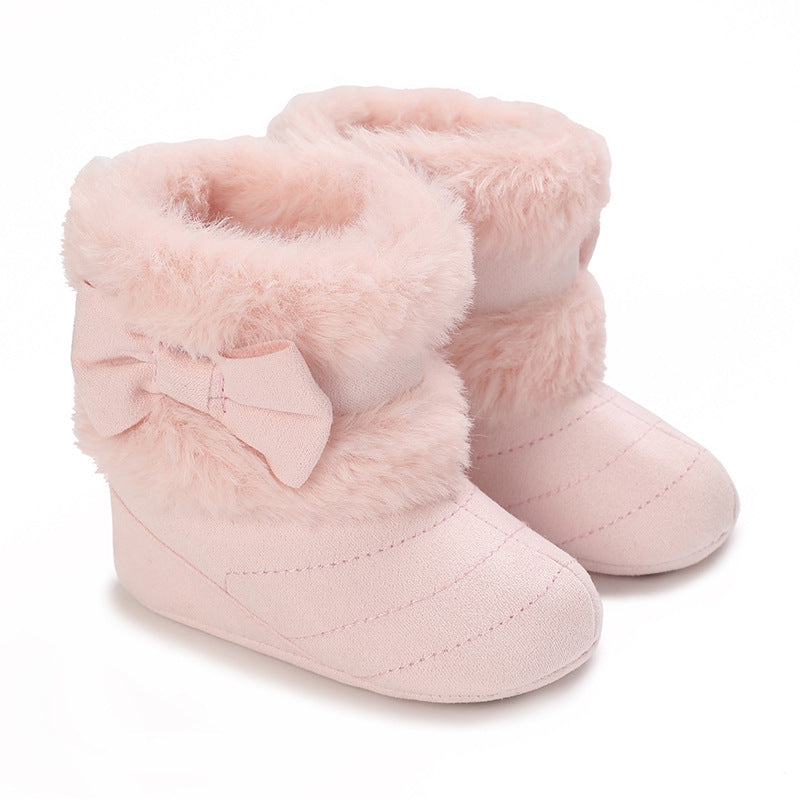 0-1 year old baby warm versatile baby girl autumn princess new year shoes soft sole shoes winter festive