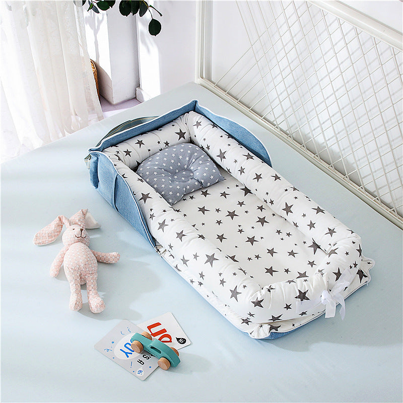 ins Korea portable mommy hold baby nest isolation single shoulder mommy bag shaping pillow luggage bed mid bed baby bed