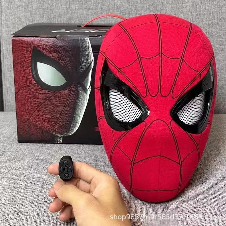 [Same Style on Douyin] Halloween Spider-Man Headgear Electric Luminous Mask Blinking Helmet High-tech Mask