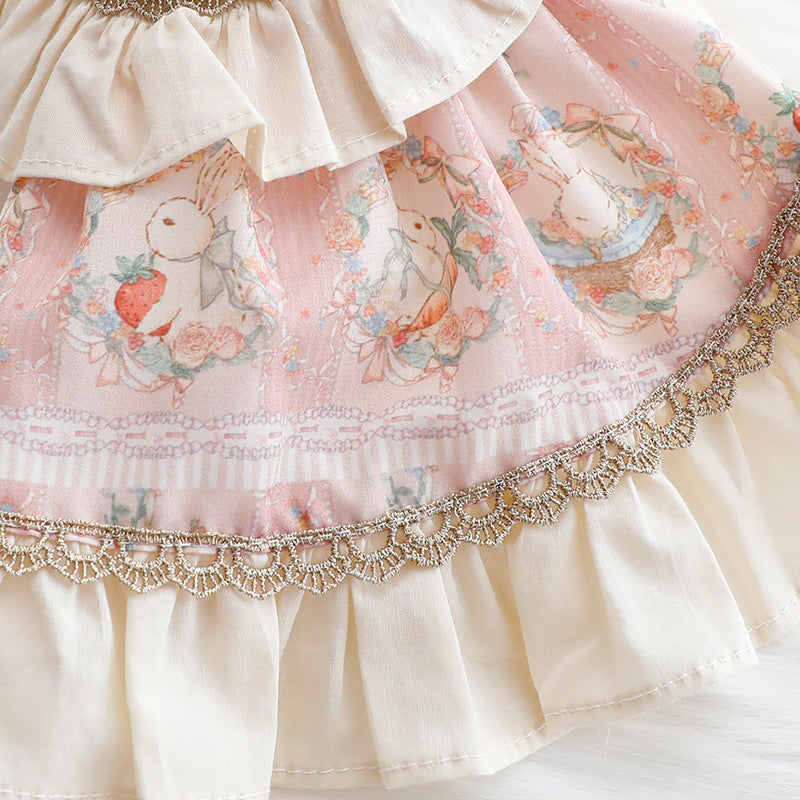 Dog clothes spring and summer cat princess dress high-end Lolita golden rabbit small dog Teddy pet 3679 wholesale