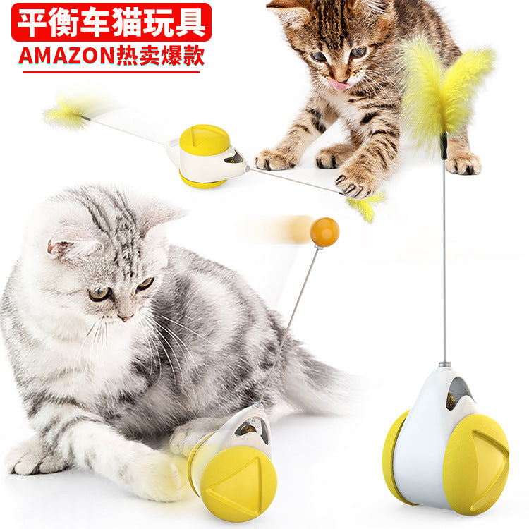 Pet supplies factory wholesale company's new hot models Amazon cat tumbler feather funny cat stick cat toy