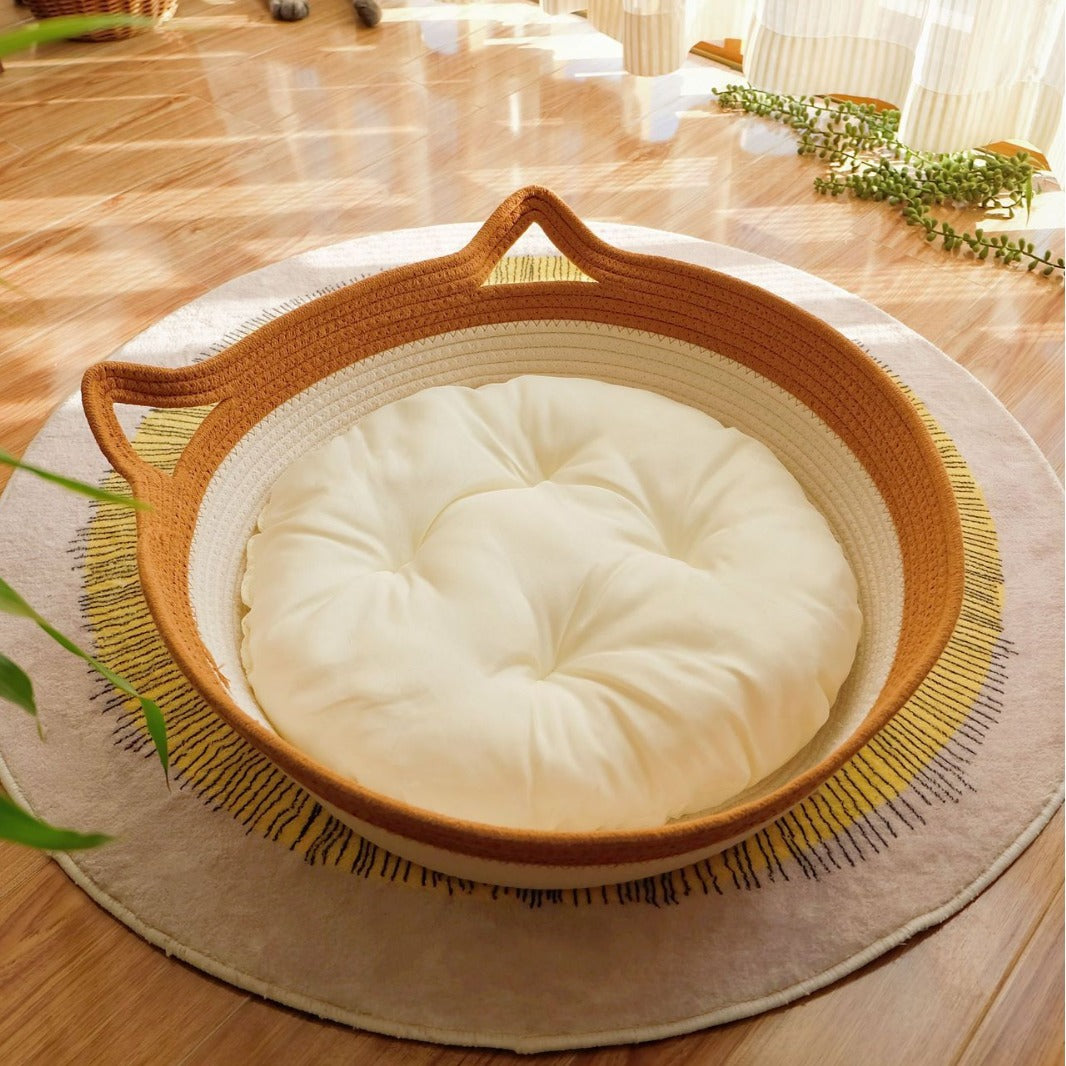 Rattan cat nest for all seasons, woven cat nest, Teddy dog nest, pet mat, toy ball, cat nest manufacturer wholesale