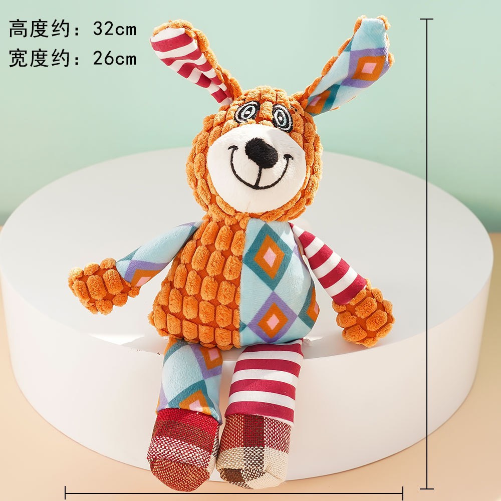 Plush Dog French Bulldog Bite-resistant Ball Rope Sounding Toy Fruit Cartoon Animal Cat Kitten Pet Supplies