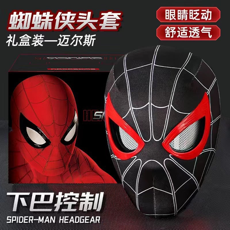 Cross-border Spider-Man headgear electric blinking luminous mask Miles Halloween cos helmet gift toy