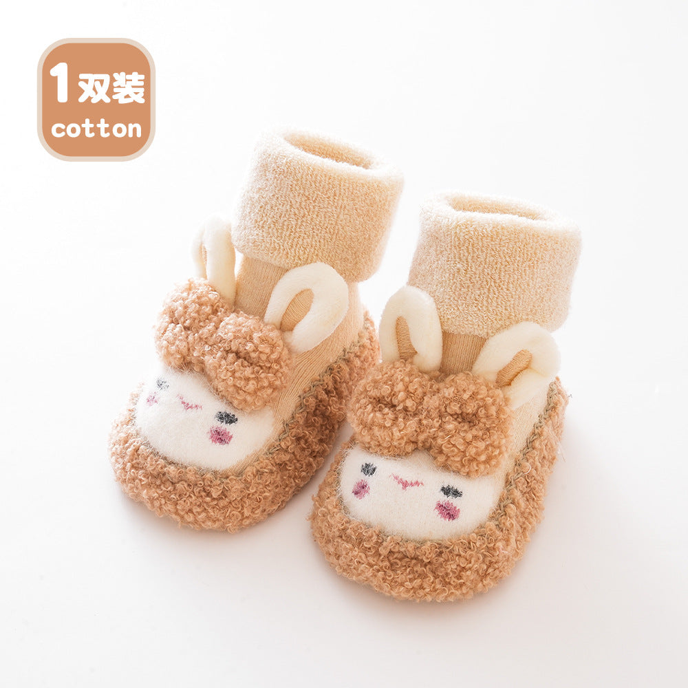 Liu Chengxing's new autumn and winter baby indoor non-slip floor socks for men and women baby toddler shoes and socks terry thickened socks