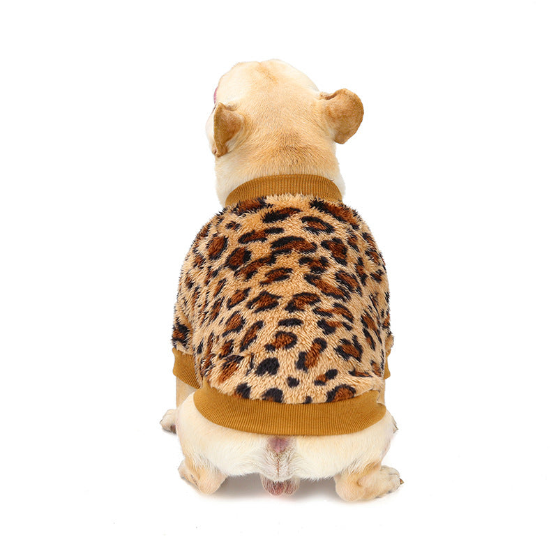 New autumn and winter dog clothes pet clothes super stretch fleece love cute French bulldog Teddy dog clothes