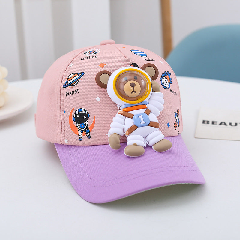 Children's hat spring and autumn thin cartoon duckbill cap boys and girls baseball cap sunshade baby sun protection hat cute