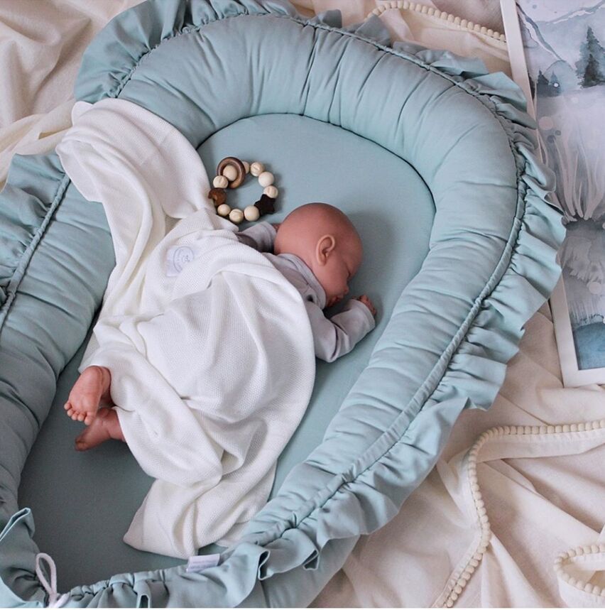 Cross-border new lace cotton cloth baby uterus bionic sleeping bed portable newborn bed mid-bed sleeping pad