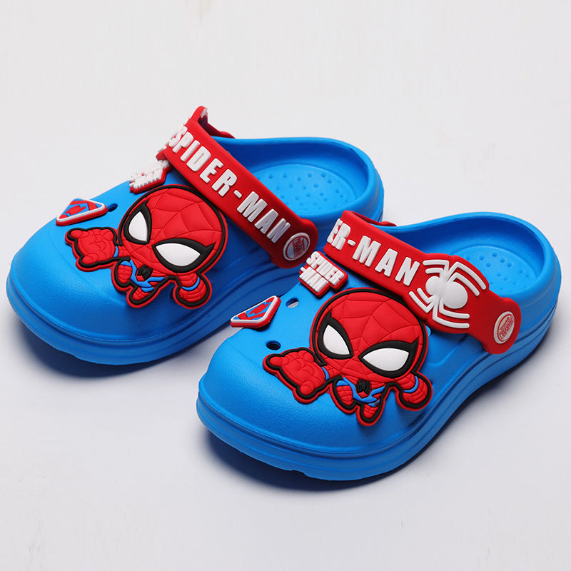 Disney Baotou Anti-collision Iron Man Children's Slippers Summer Indoor Anti-Slip Cartoon Children's Baby Beach Crocs