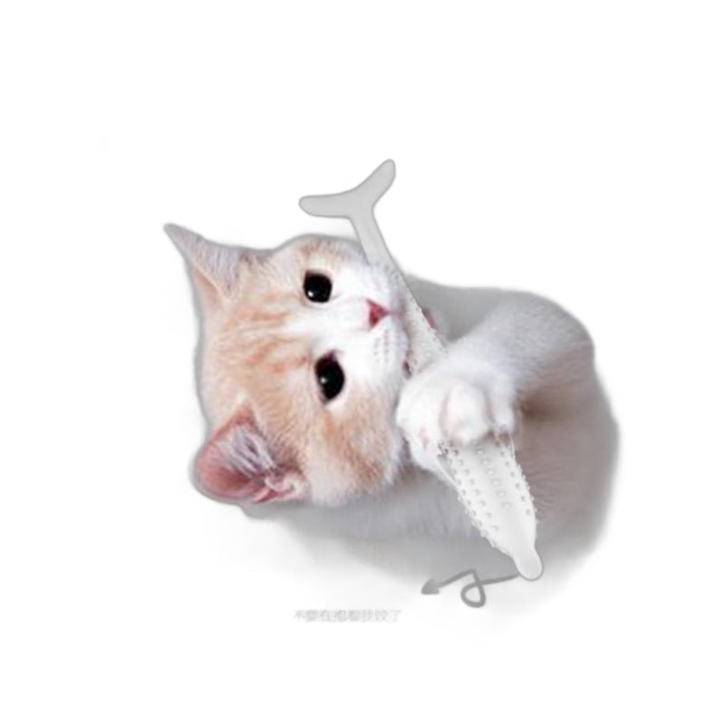 Cat toothbrush cat toothbrush cross-border supply cat silicone fish cat toy pet toothbrush catnip fish