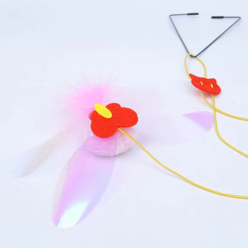New cat teaser stick toy hanging door pet cat felt toy retractable catnip hanging cat teaser toy