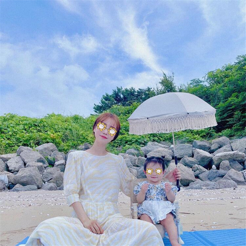 INS explosive lace bohemian children's outdoor stroller parasol baby beach sun protection UV umbrella