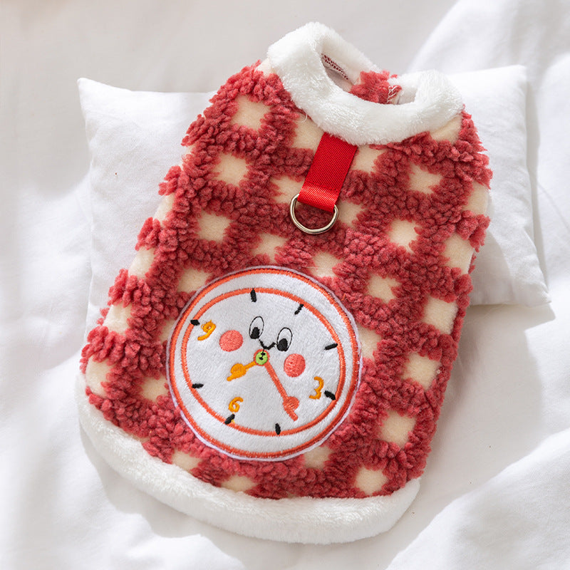 New autumn and winter Korean version dog cute cartoon small and medium-sized dog bear sweatshirt cat Teddy pet dog clothes