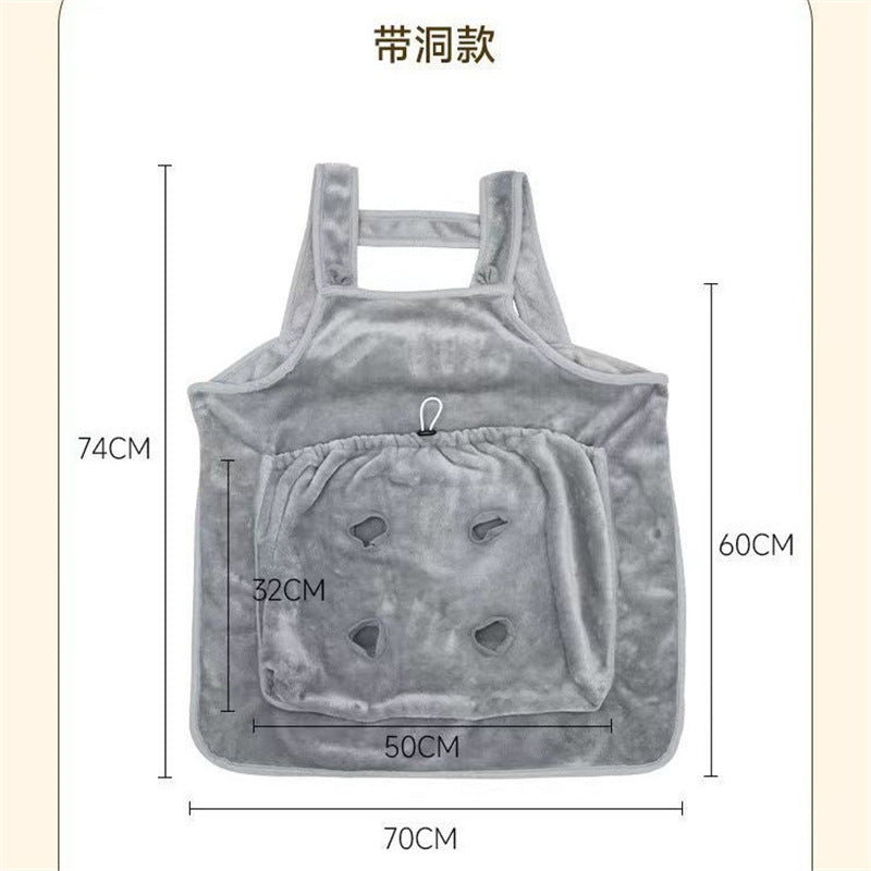Cat apron clothes cat hug clothes cat bib anti-hair cover pet can hold cat clothes do not stick to hair