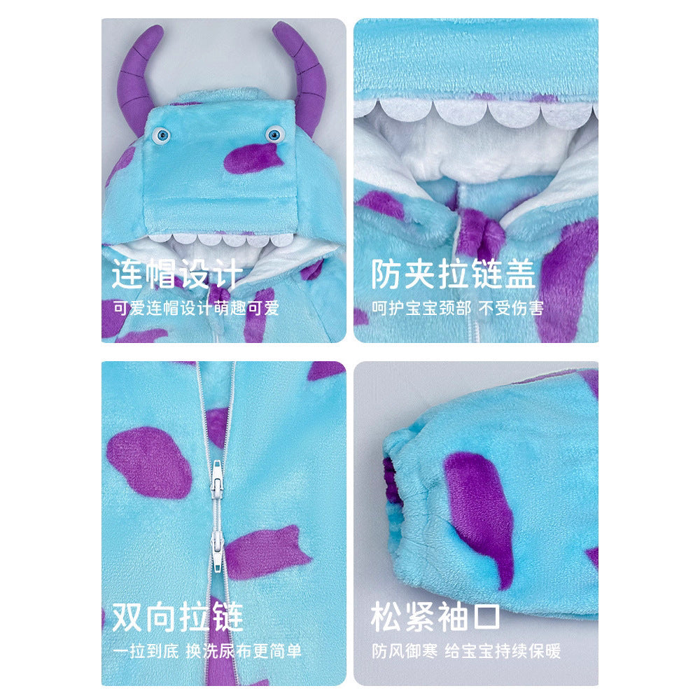 Autumn baby clothes jumpsuit thick baby children pajamas outdoor clothes Anyang children's clothing type A long-sleeved climbing clothes